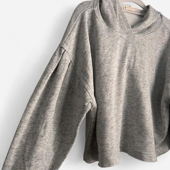 Free People Movement Grey Pleated Balloon Sleeve Hoodie – Small - Picture 2 of 6